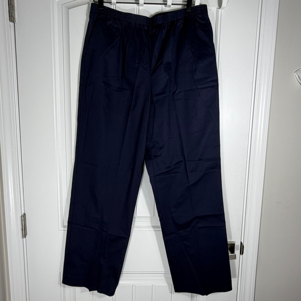 Alfred Dunner Classics Navy Blue Elastic Waist Pull On Pants Size 14 08529 XX